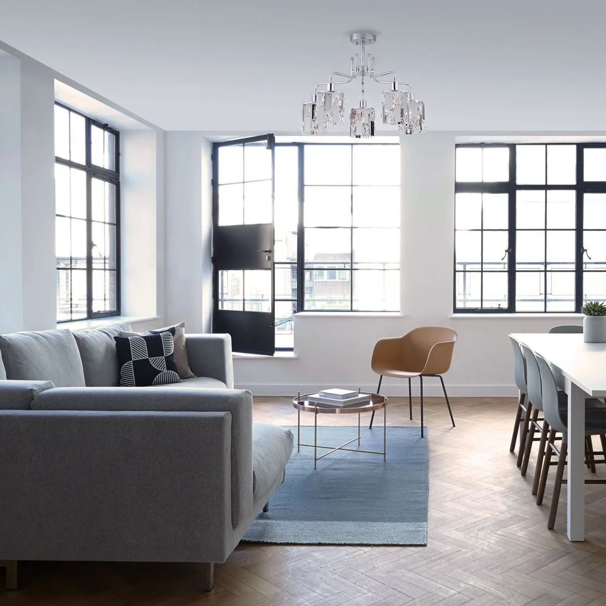 картинка Потолочная люстра с хрусталем 10101/5 хром/прозрачный хрусталь Strotskis