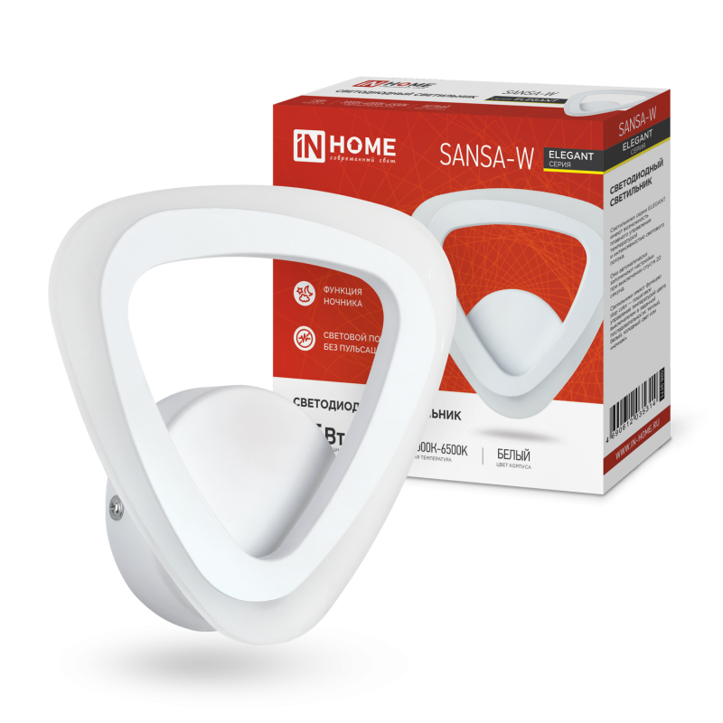 картинка Светильник светодиодный ELEGANT SANSA-W 15Вт 230В 3000-6500K 1200Лм STEP COLOR белый IN HOME