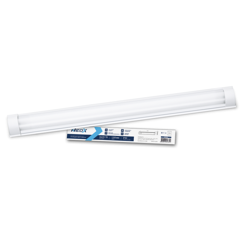картинка Светильник под светодиодную лампу SPO-405 2xLED-Т8-1200 G13 1200мм IP40 NEOX