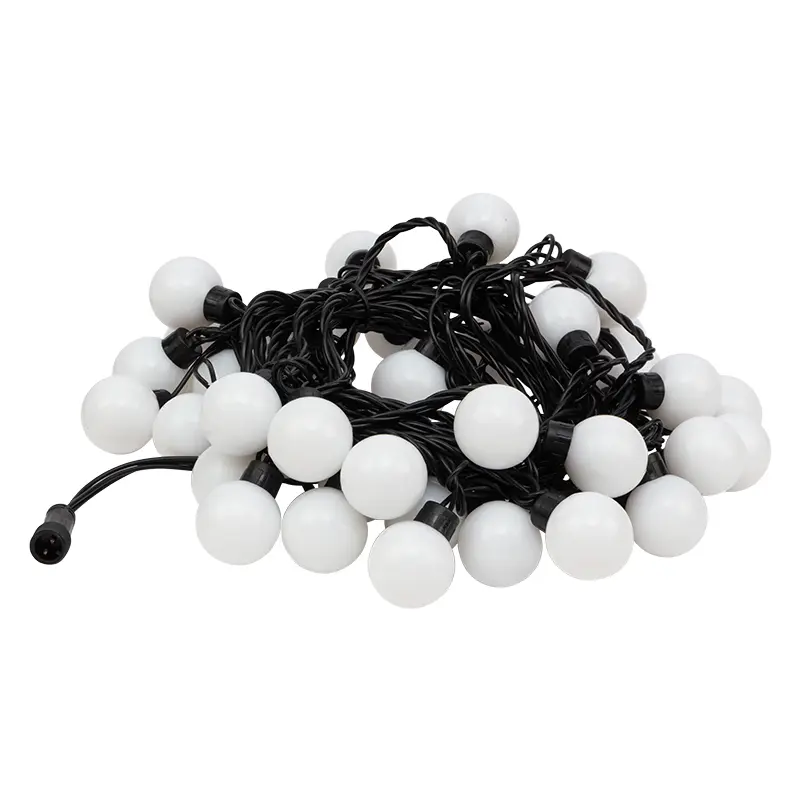 картинка Гирлянда светодиодная Мультишарики Ø38мм 10м 40 LED БЕЛЫЙ черный ПВХ IP 65 постоянное свечение 230В нужен блок 303-500 NEON-NIGHT
