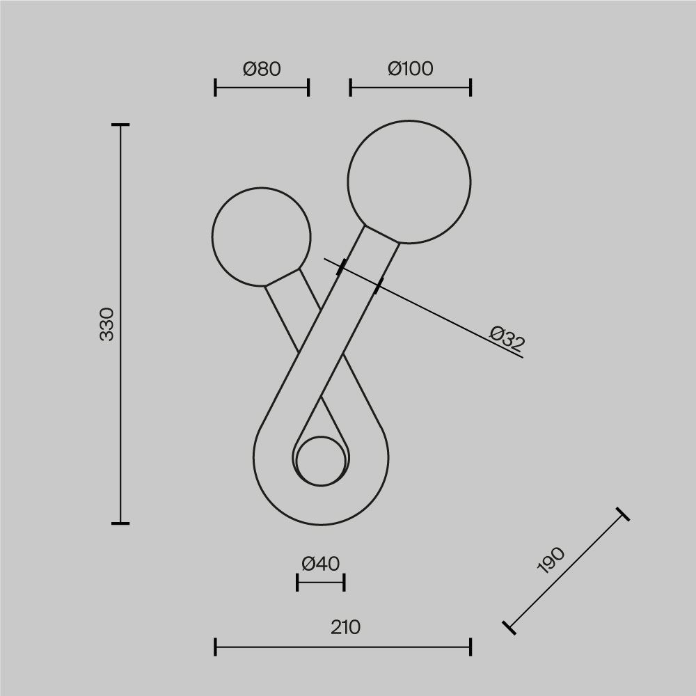 картинка Настенный светильник (бра) Maytoni MOD476WL-02BG