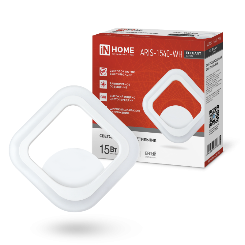 картинка Светильник светодиодный ELEGANT ARIS-1540-WH 15Вт 230В 4000К 1200Лм белый IN HOME
