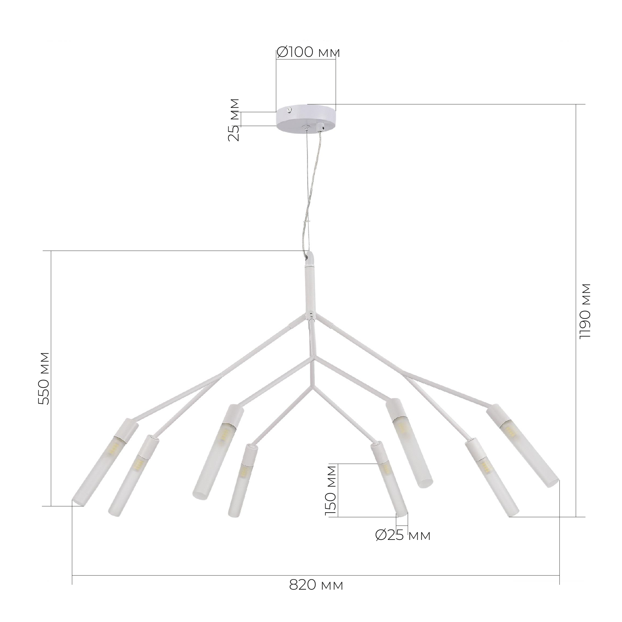 картинка SLE1129-503-08 Светильник подвесной Белый/Белый G9 8*5W
