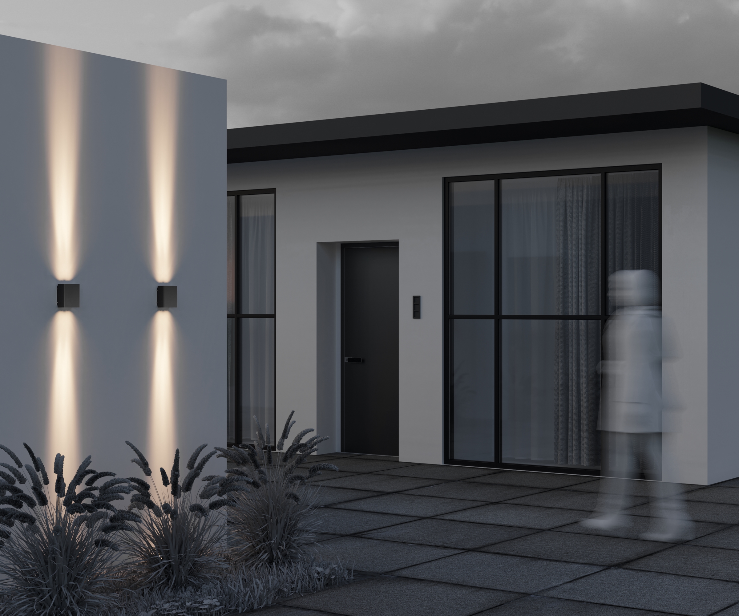 картинка Настенный светильник (бра) Outdoor O570WL-L20B3K