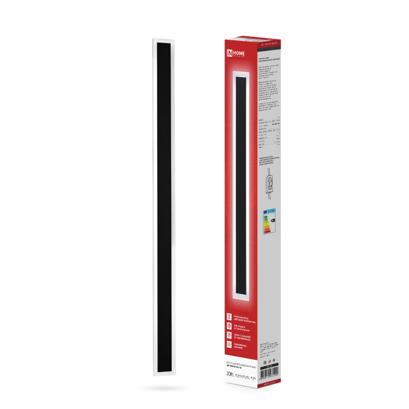 картинка Светильник уличный светодиодный ДБУ MARS60-20AC-ВL 20Вт 3CCT 600x80 IP54 черный IN HOME