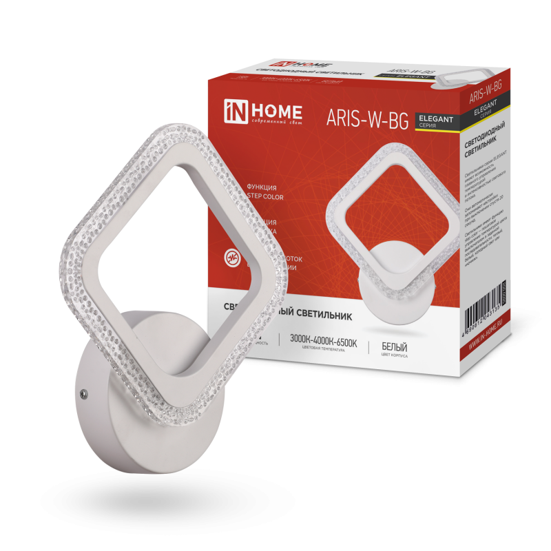 картинка Светильник светодиодный ELEGANT ARIS-W-BG 15Вт 230В 3000-6500K 1200Лм STEP COLOR белый IN HOME