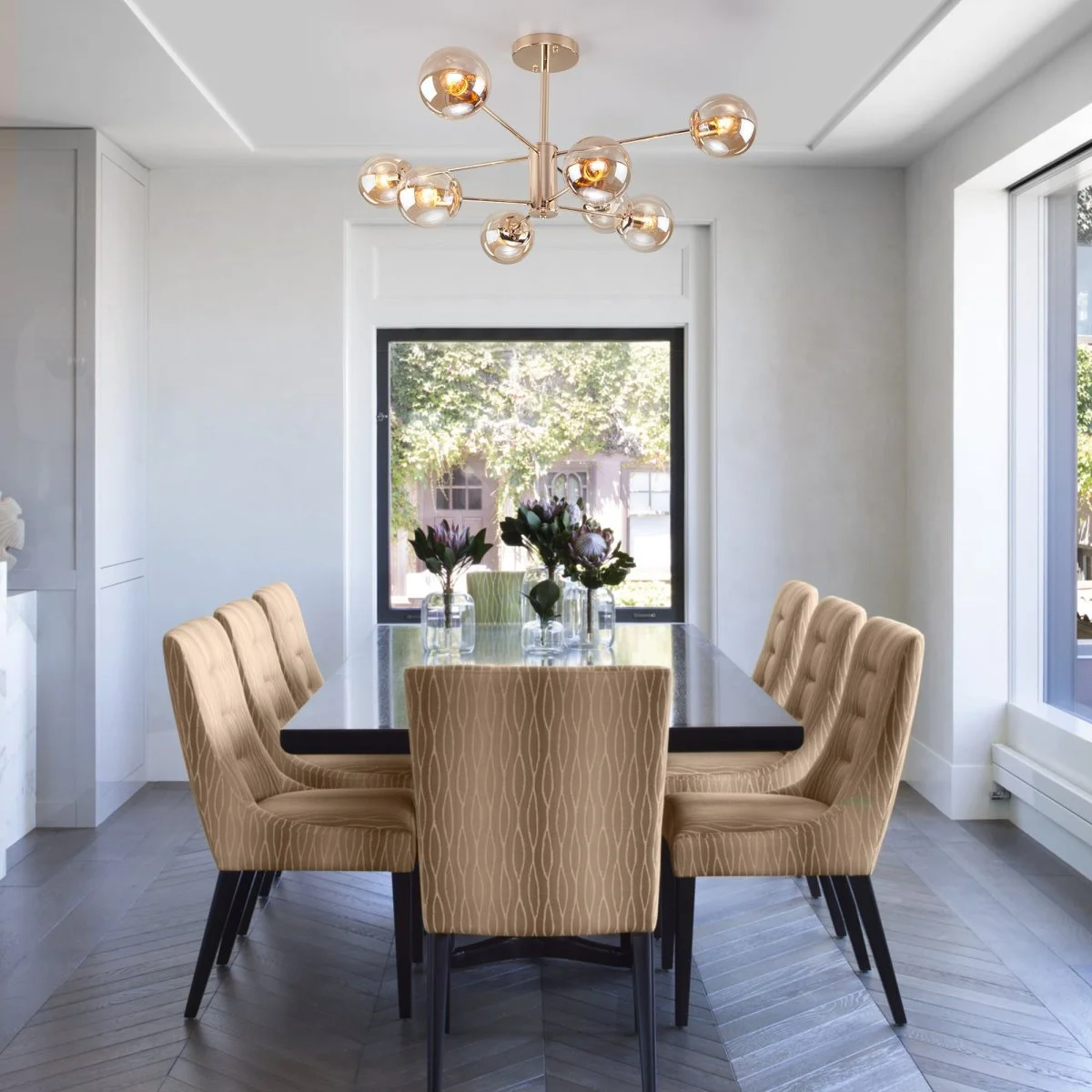 картинка Потолочная люстра со стеклянными плафонами 30166/8 золото