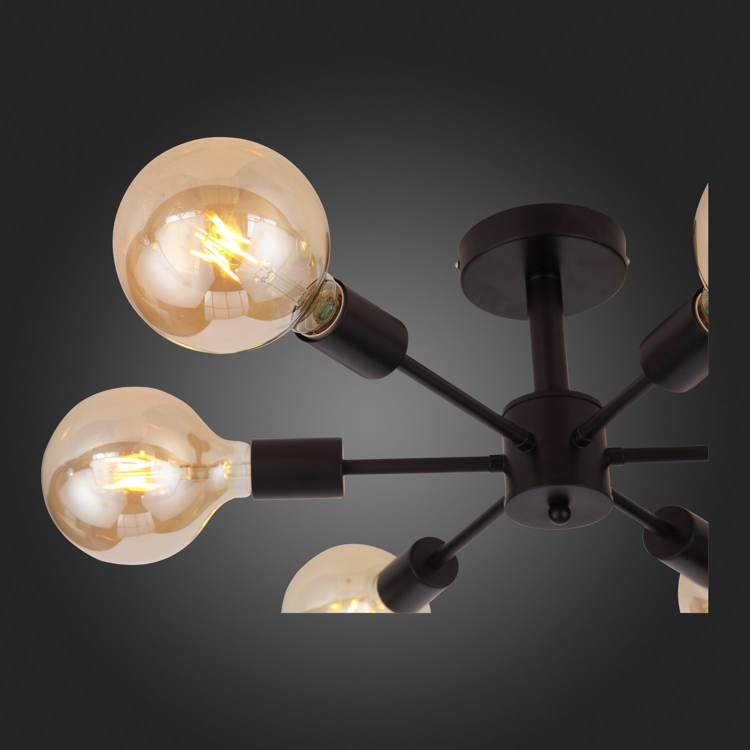 картинка SL419.402.06 Светильник потолочный Черный E27 6*60W