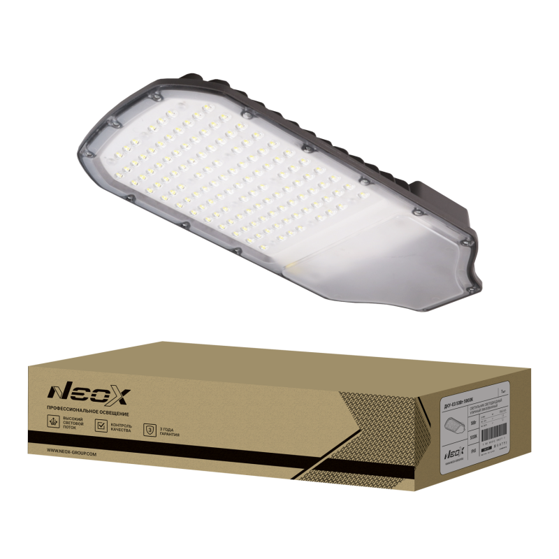 картинка Светильник уличный светодиодный ДКУ-03 50Вт 5000К 5500Лм 110лм/Вт линзованный IP65 NEOX