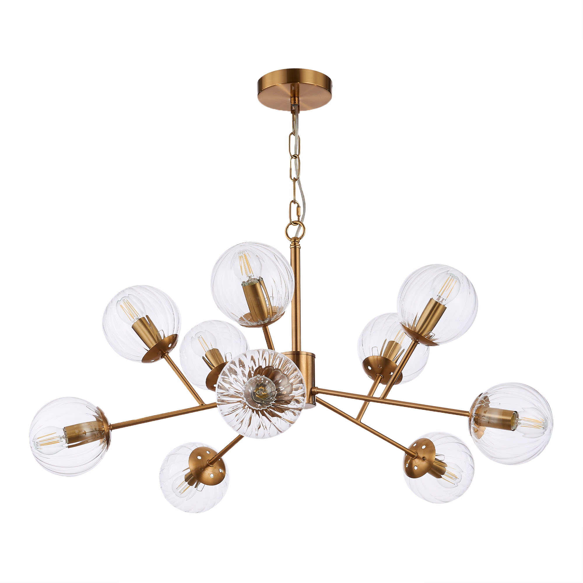 картинка SLE220803-10 Светильник подвесной Латунь/Прозрачный E14 10*40W