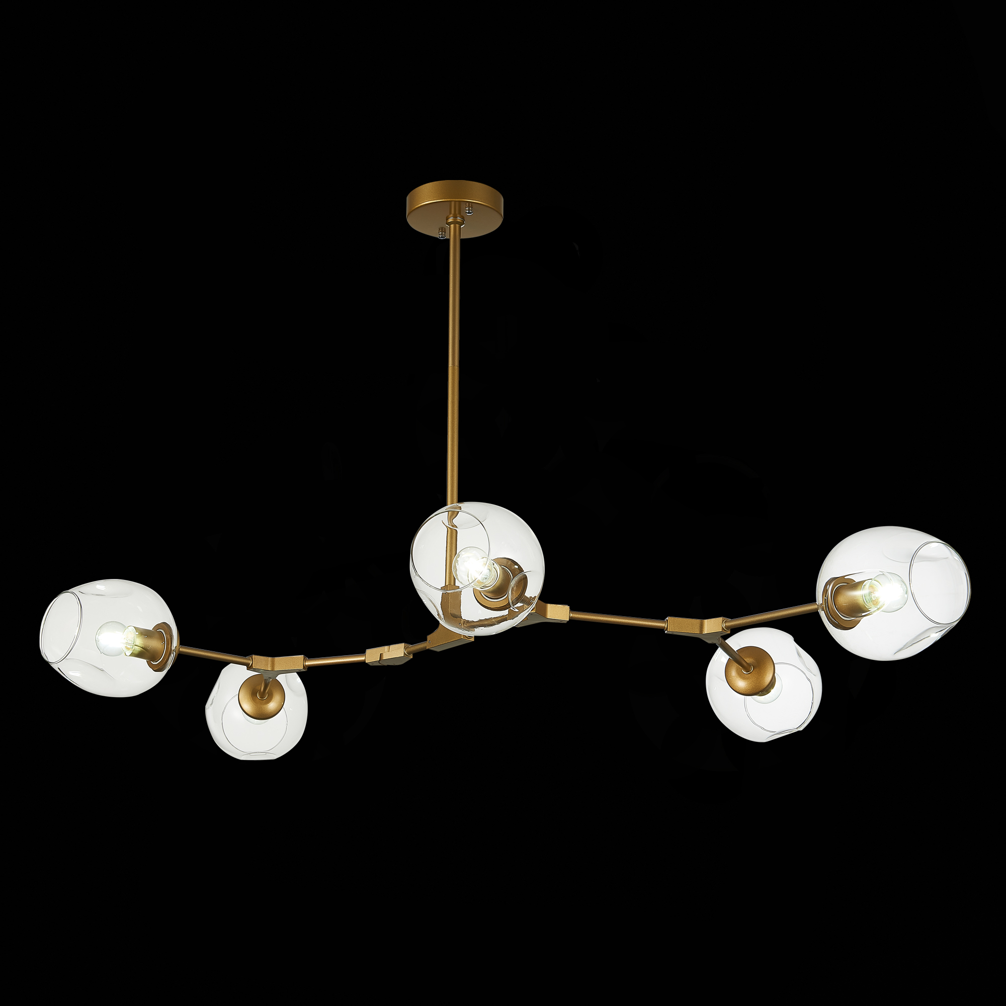 картинка SLE154823-05 Светильник подвесной Золотистый/Прозрачный E27 5*40W