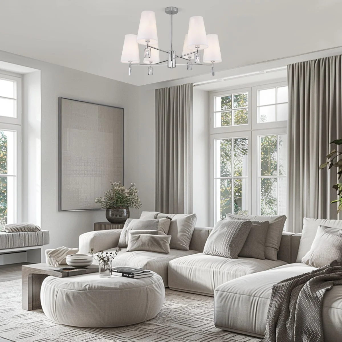 картинка Классическая потолочная люстра 60137/6 хром