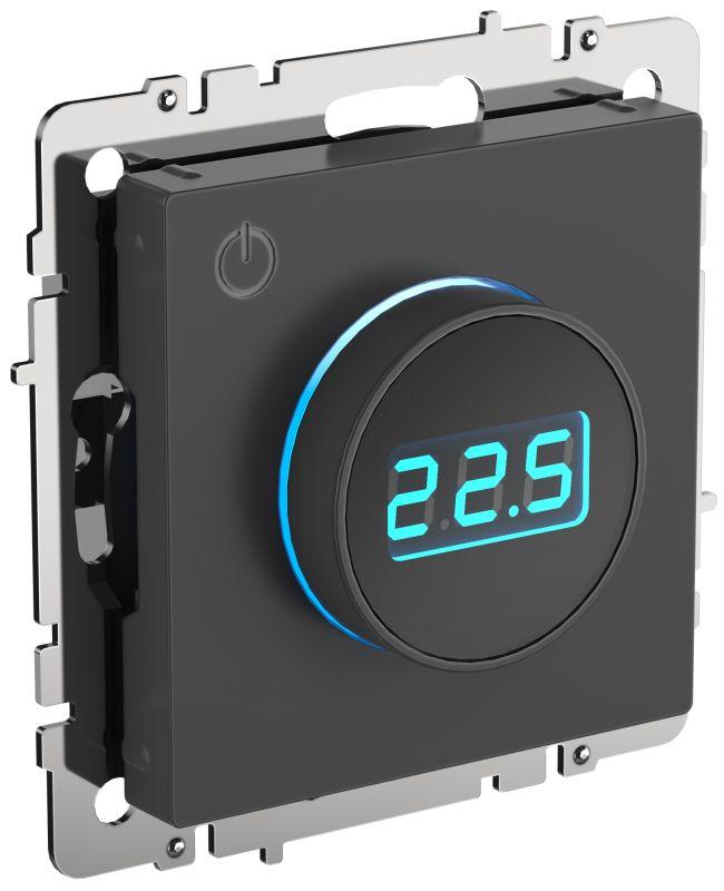 картинка Термостат электронный с индикацией BRITE СП IP20 ТС10-1-БрГ графит IEK BR-RT11-K53