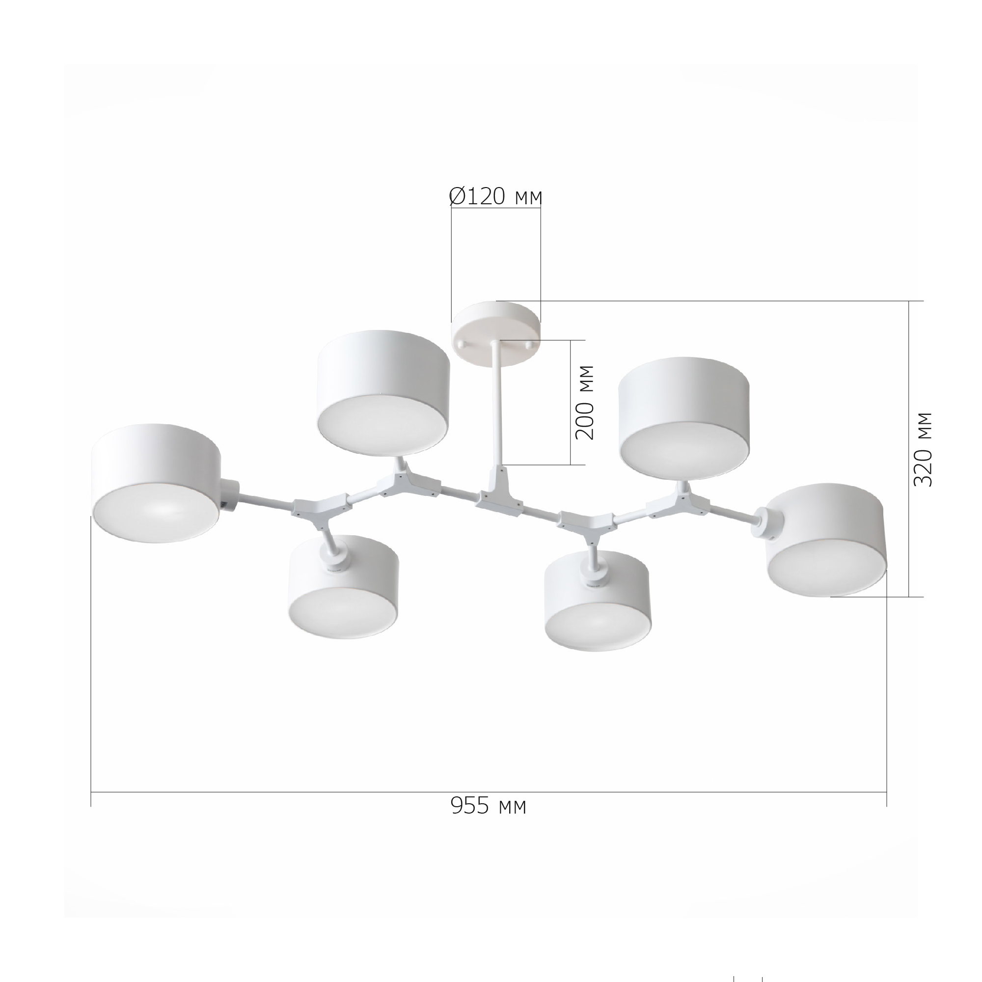 картинка SLE183502-06 Светильник потолочный Белый/Белый E14 6*60W