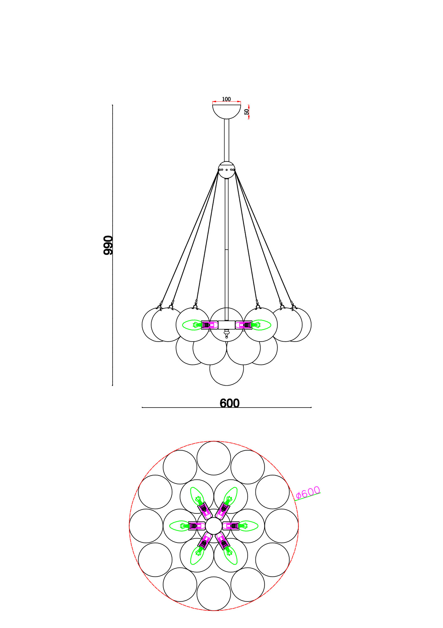 картинка Подвесной светильник Freya FR5231PL-06BS