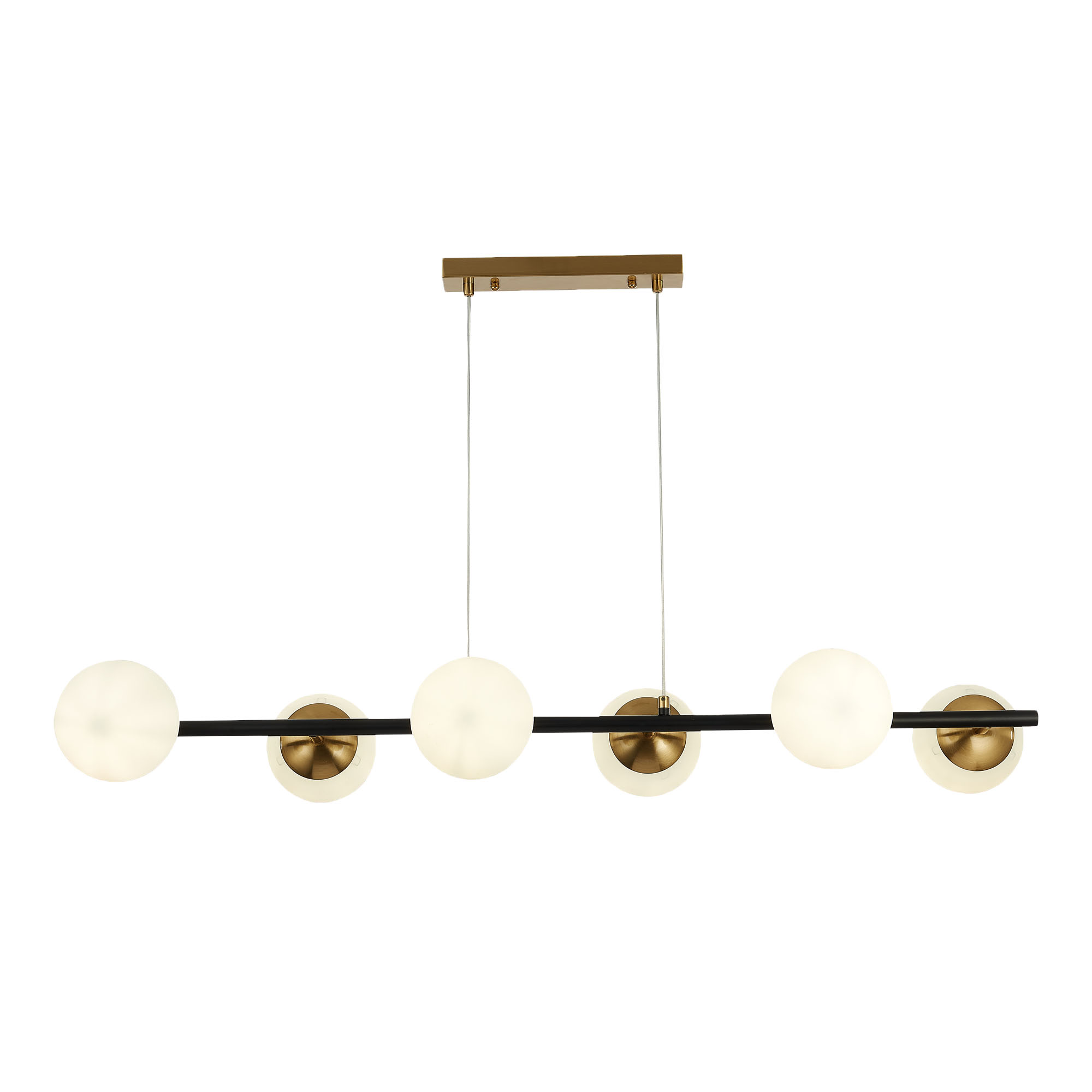 картинка SLE220403-06 Светильник подвесной Черный, Латунь/Белый E27 6*60W