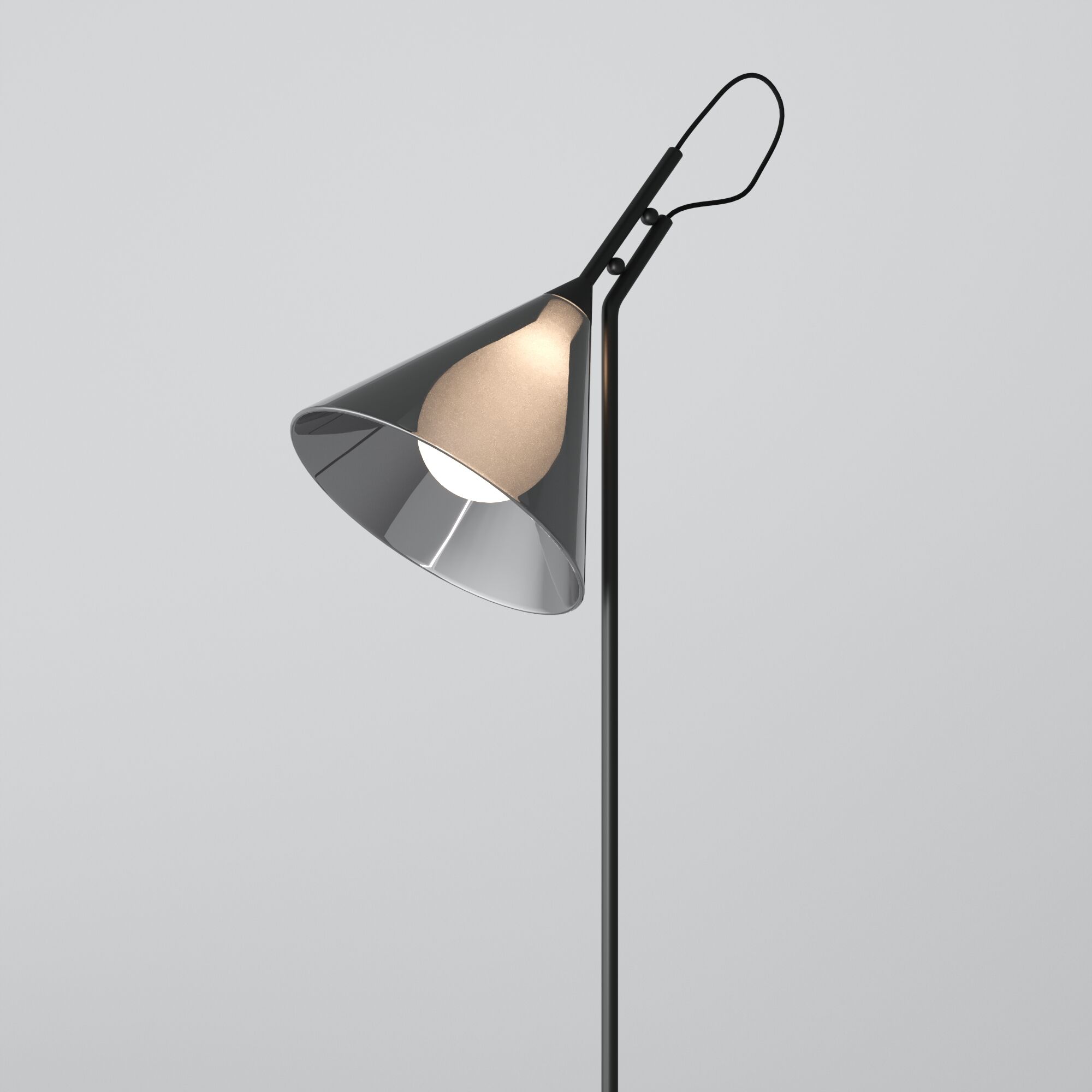 картинка Напольный светильник со стеклянным плафоном 01187/1 черный