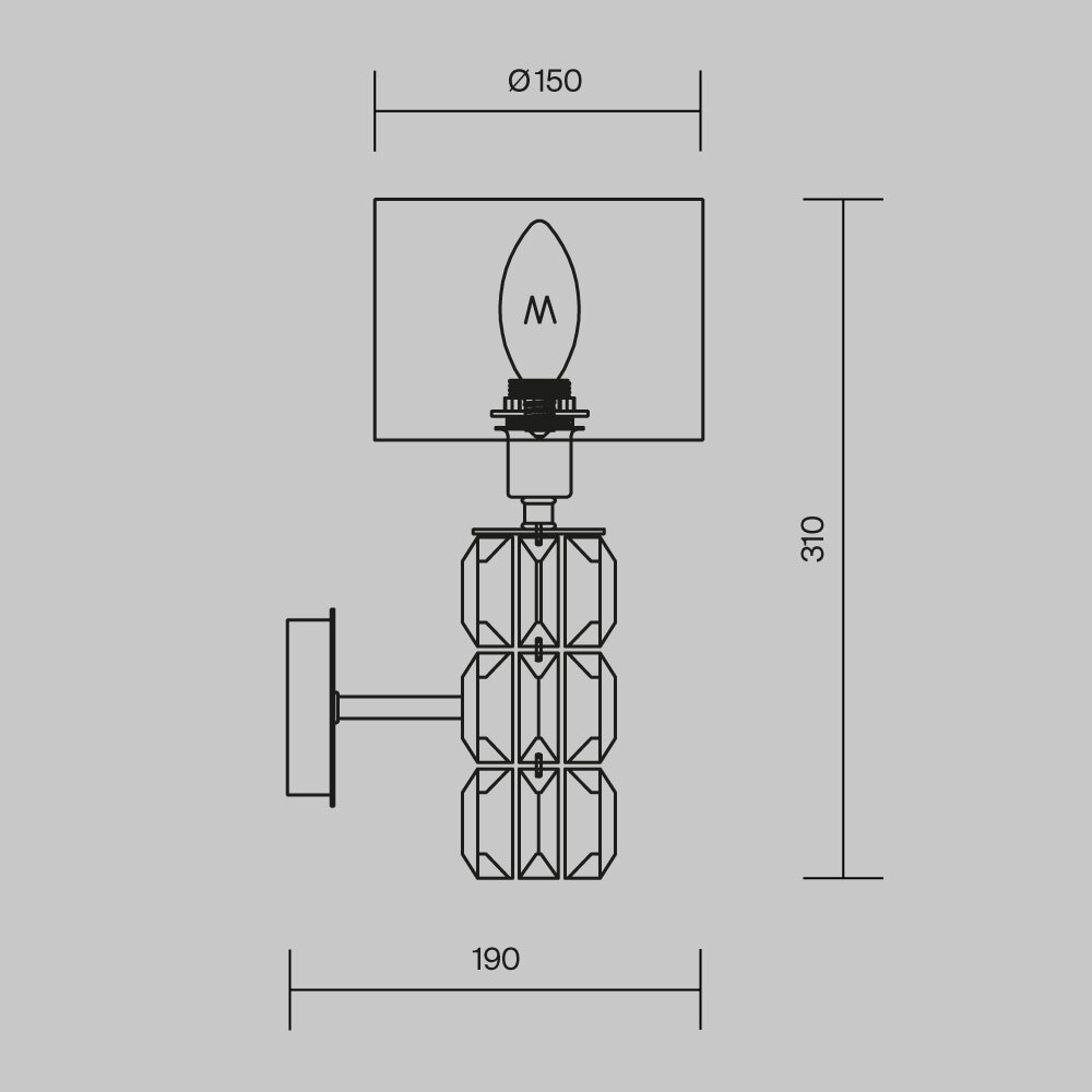 картинка Настенный светильник (бра) Maytoni DIA008WL-01CH