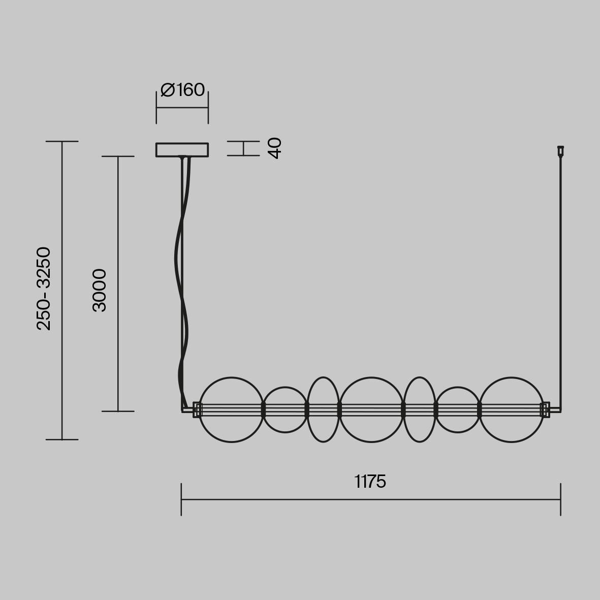 картинка Подвесной светильник Maytoni MOD307PL-L40B3K