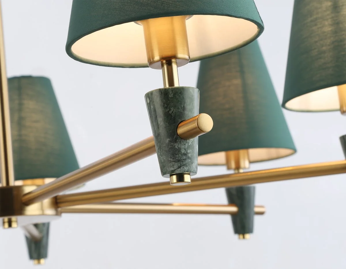 картинка Люстра на штанге с абажурами и мрамором LH75053