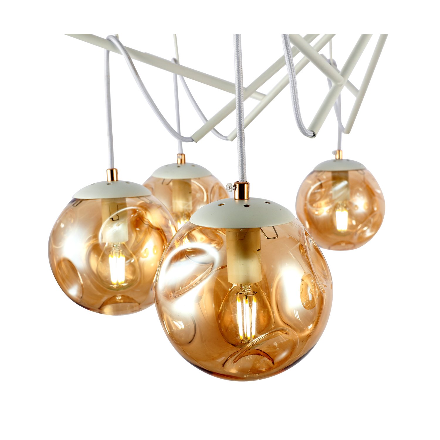 картинка SLE110202-08 Светильник потолочный Белый/Янтарный E14 8*40W