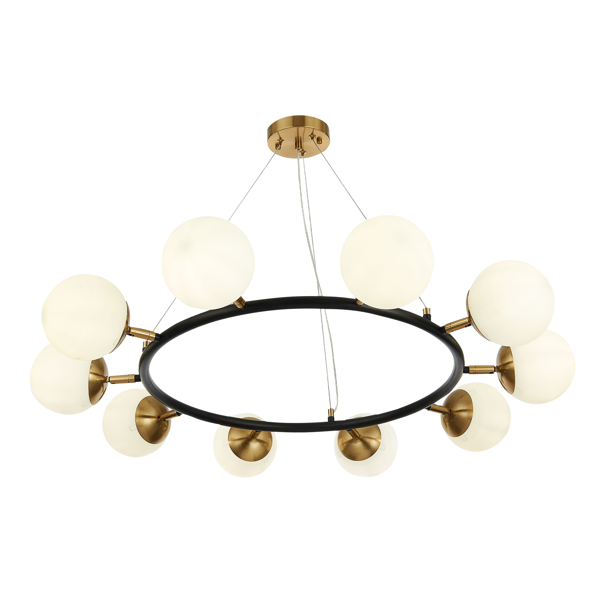 картинка SLE220403-10 Светильник подвесной Черный, Латунь/Белый E27 10*60W