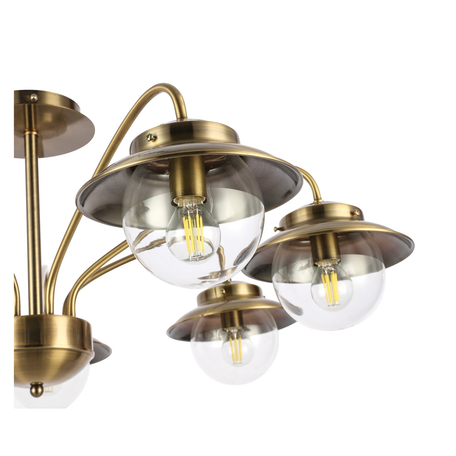 картинка SLE110102-07 Светильник потолочный Античная бронза/Прозрачный E14 7*40W