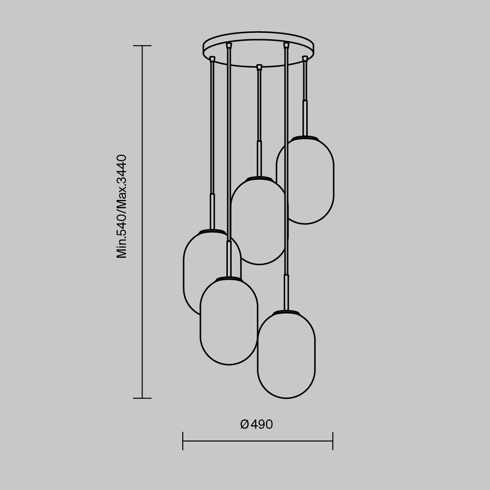 картинка Подвесной светильник Freya FR1012PL-05BS