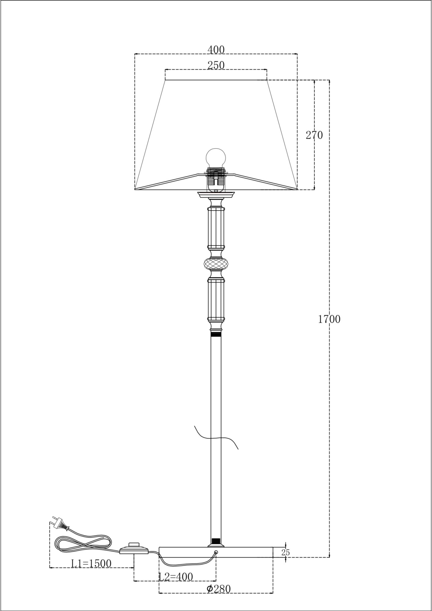 картинка Напольный светильник (торшер) Maytoni MOD018FL-01CH