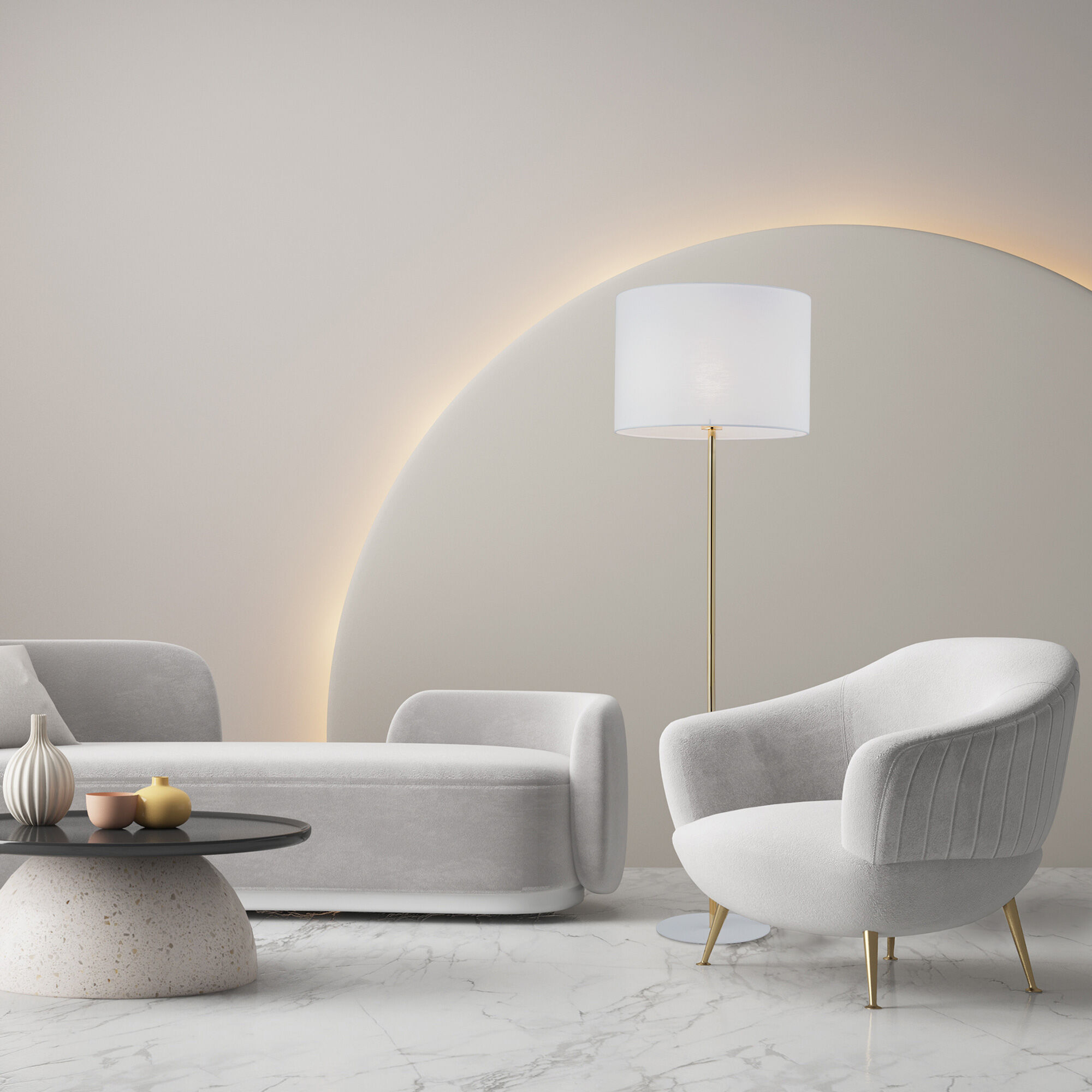 картинка Напольный светильник с тканевым абажуром 16033 Umberto