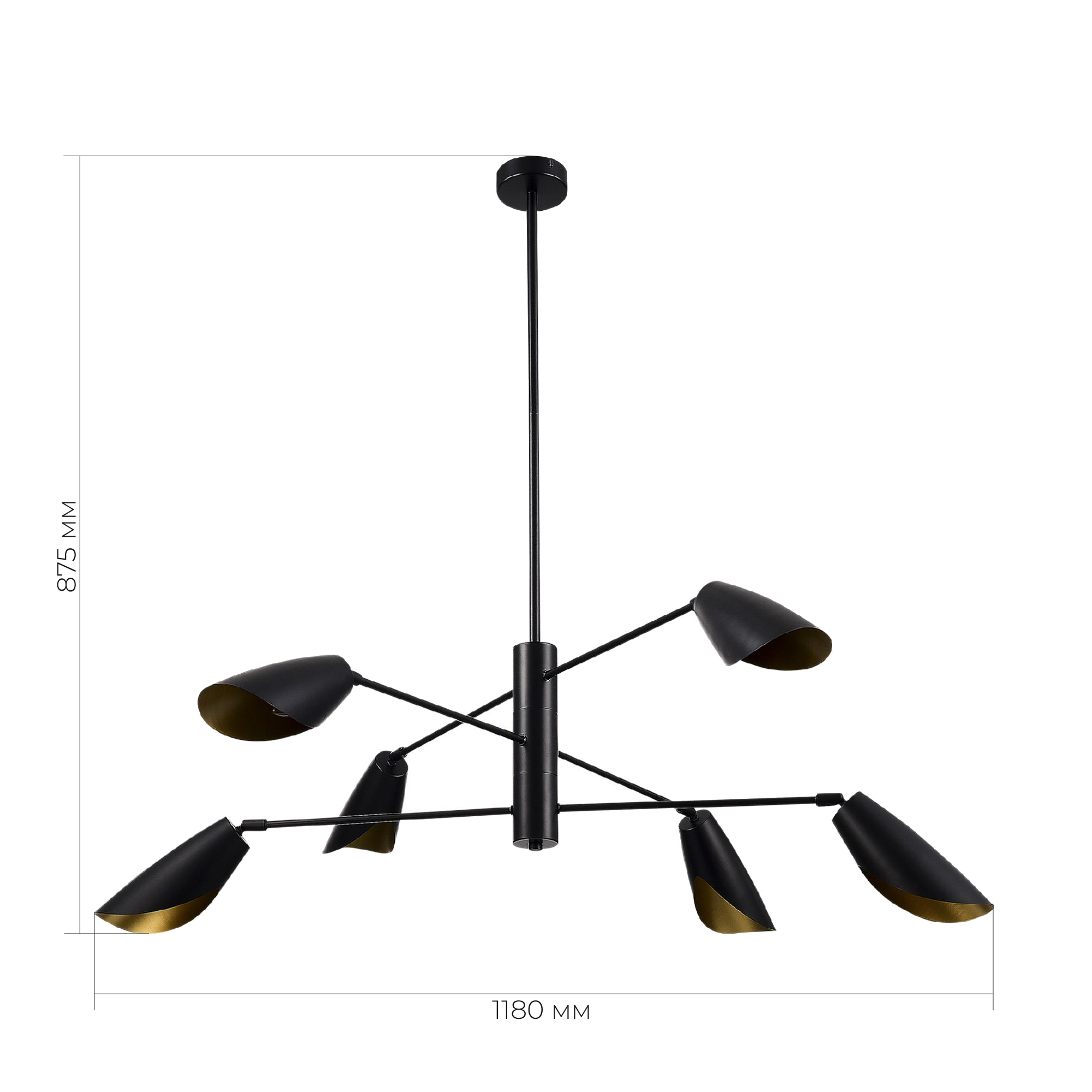 картинка SLE1254-403-06 Светильник подвесной Черный/Черный E14 6*60W