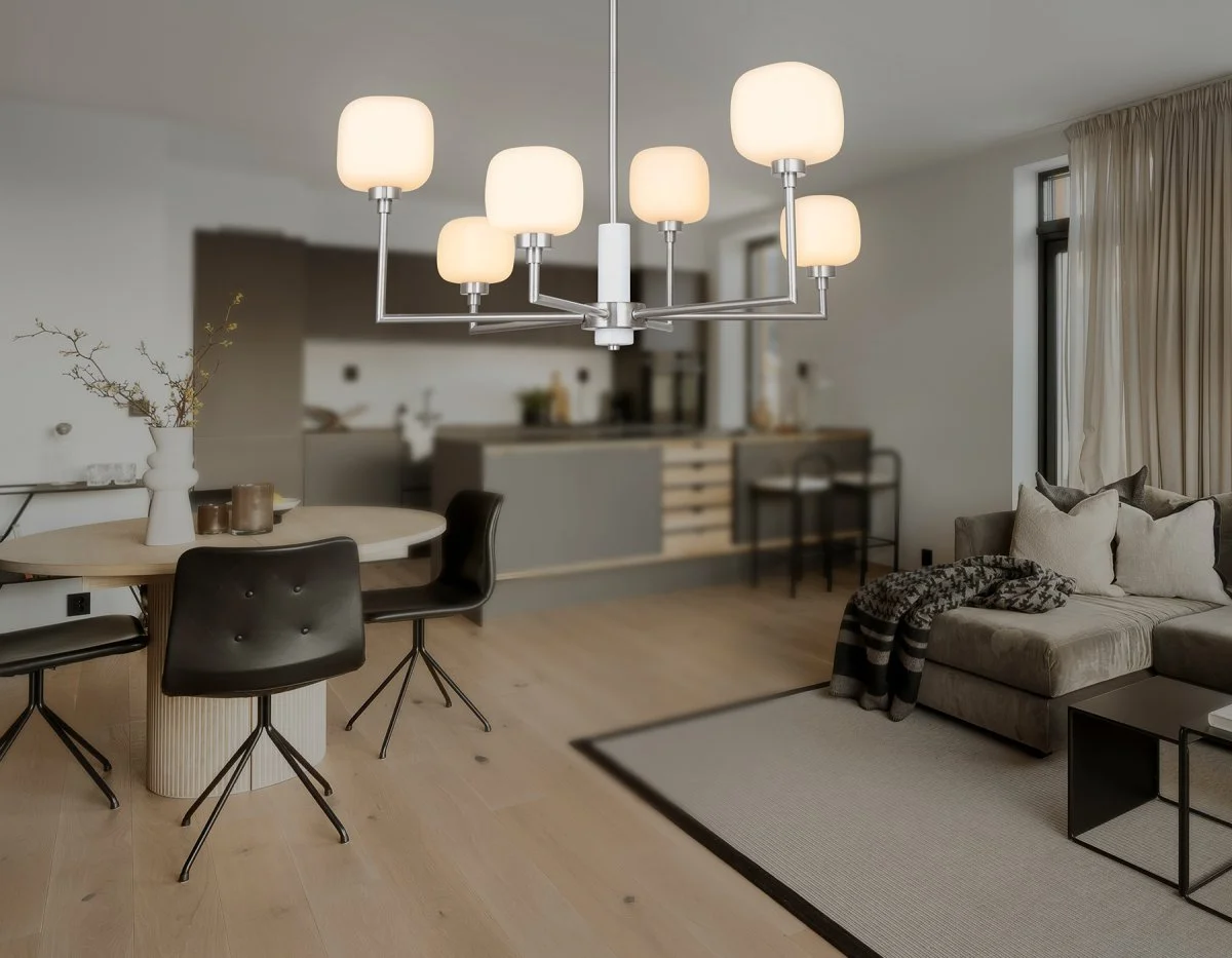 картинка Люстра на штанге с мрамором LH53001