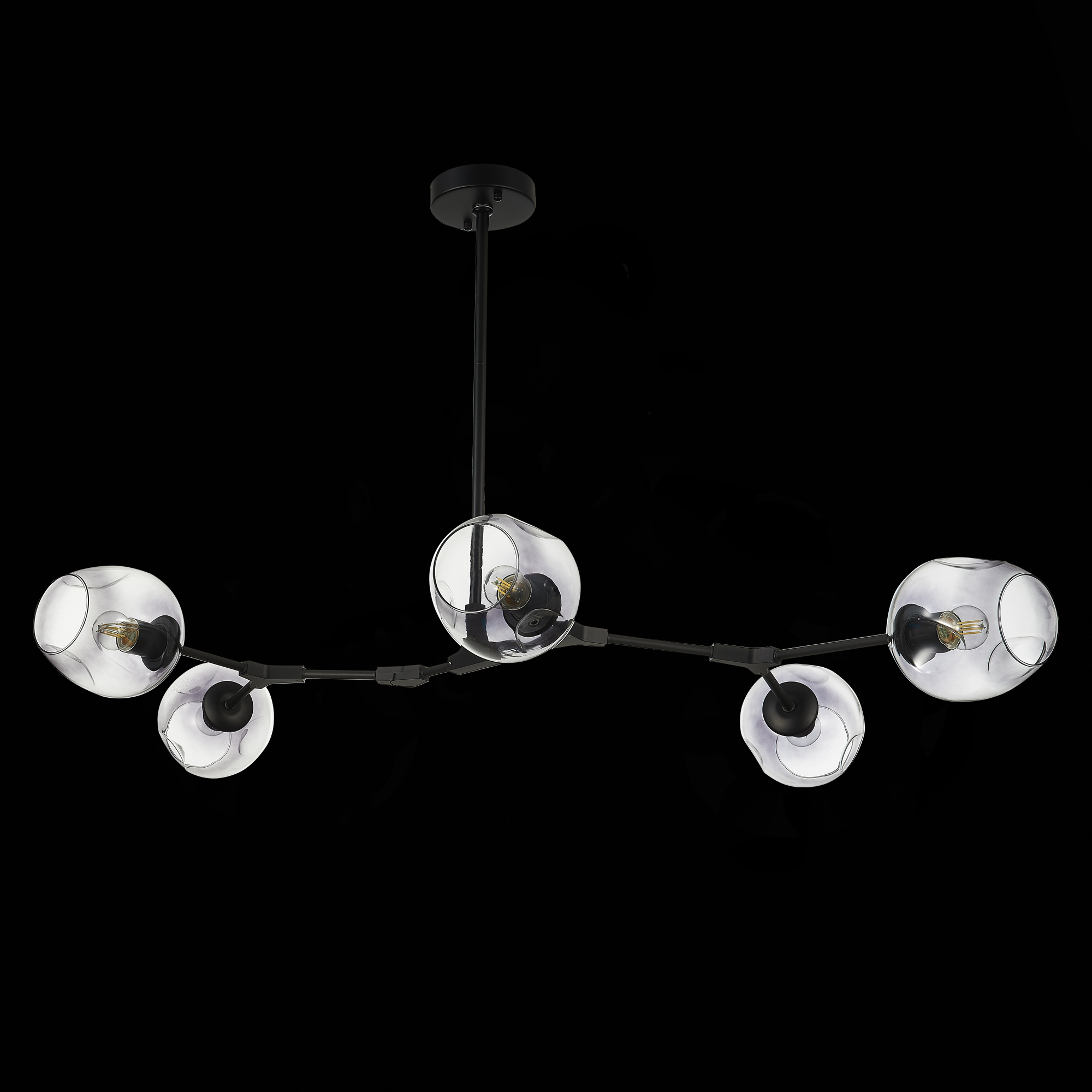 картинка SLE154843-05 Светильник подвесной Черный/Дымчатый E27 5*40W