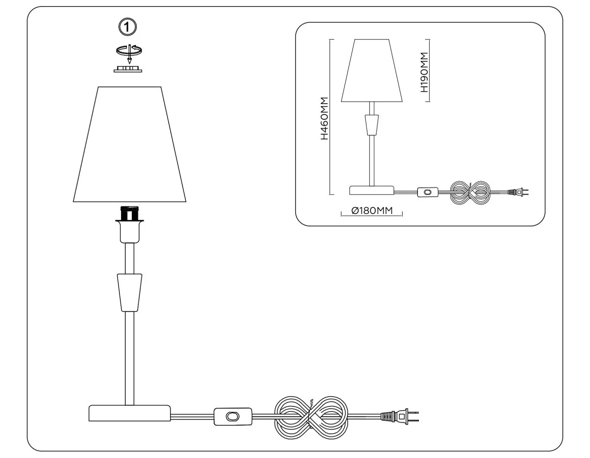 картинка Настольная лампа с абажуром и хрусталем LH71007