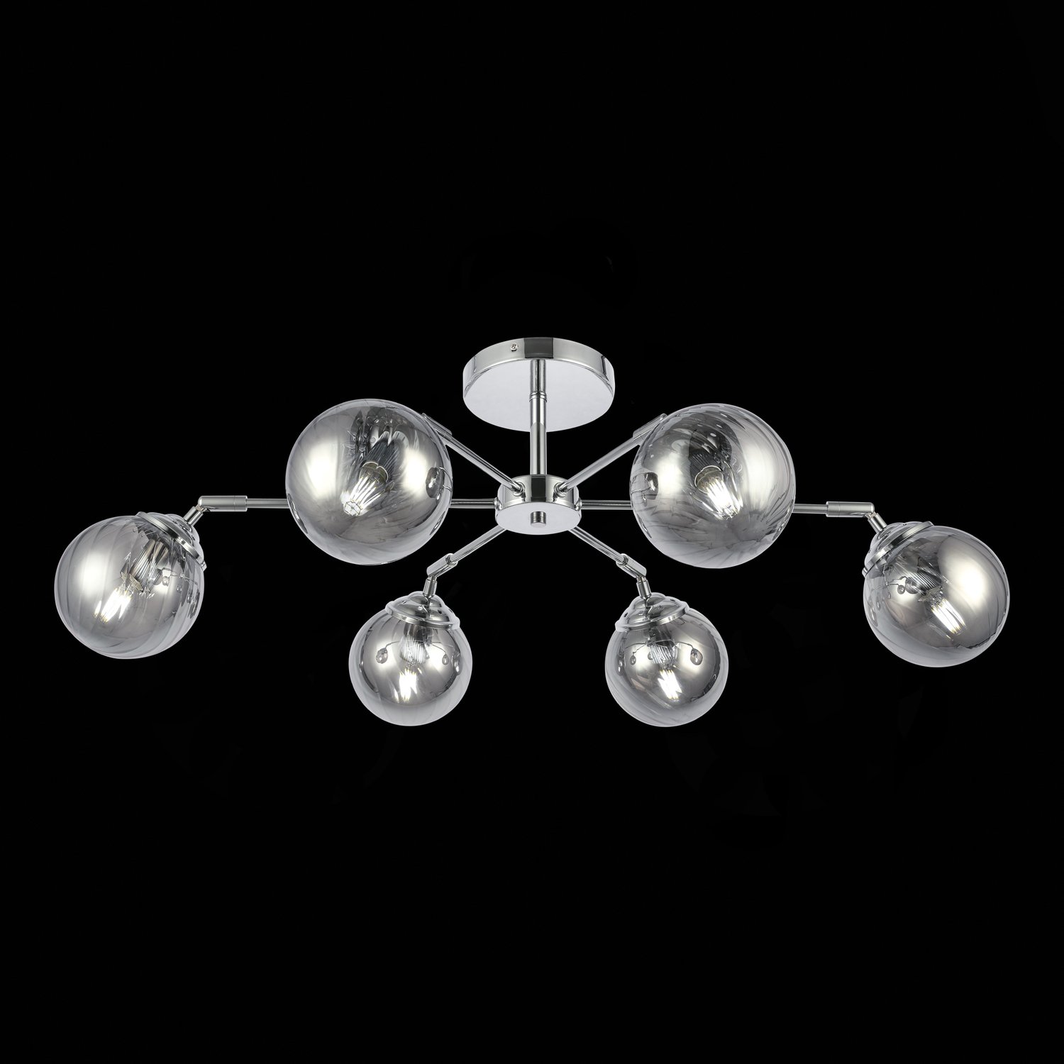 картинка SLE102202-06 Светильник потолочный Хром/Дымчатый E14 6*40W