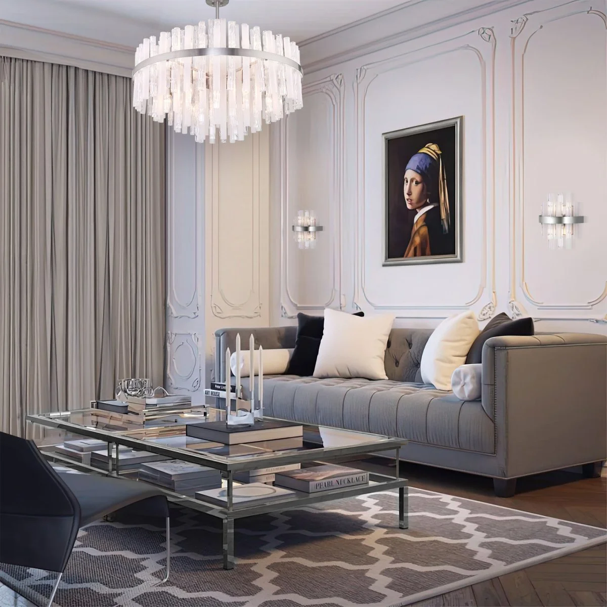 картинка Умная потолочная люстра 367/12 Smart никель