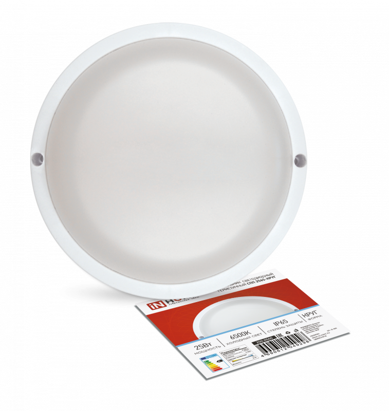 картинка Светильник светодиодный герметичный СПП 2565-КРУГ 25Вт 6500К 2250Лм IP65 175мм IN HOME