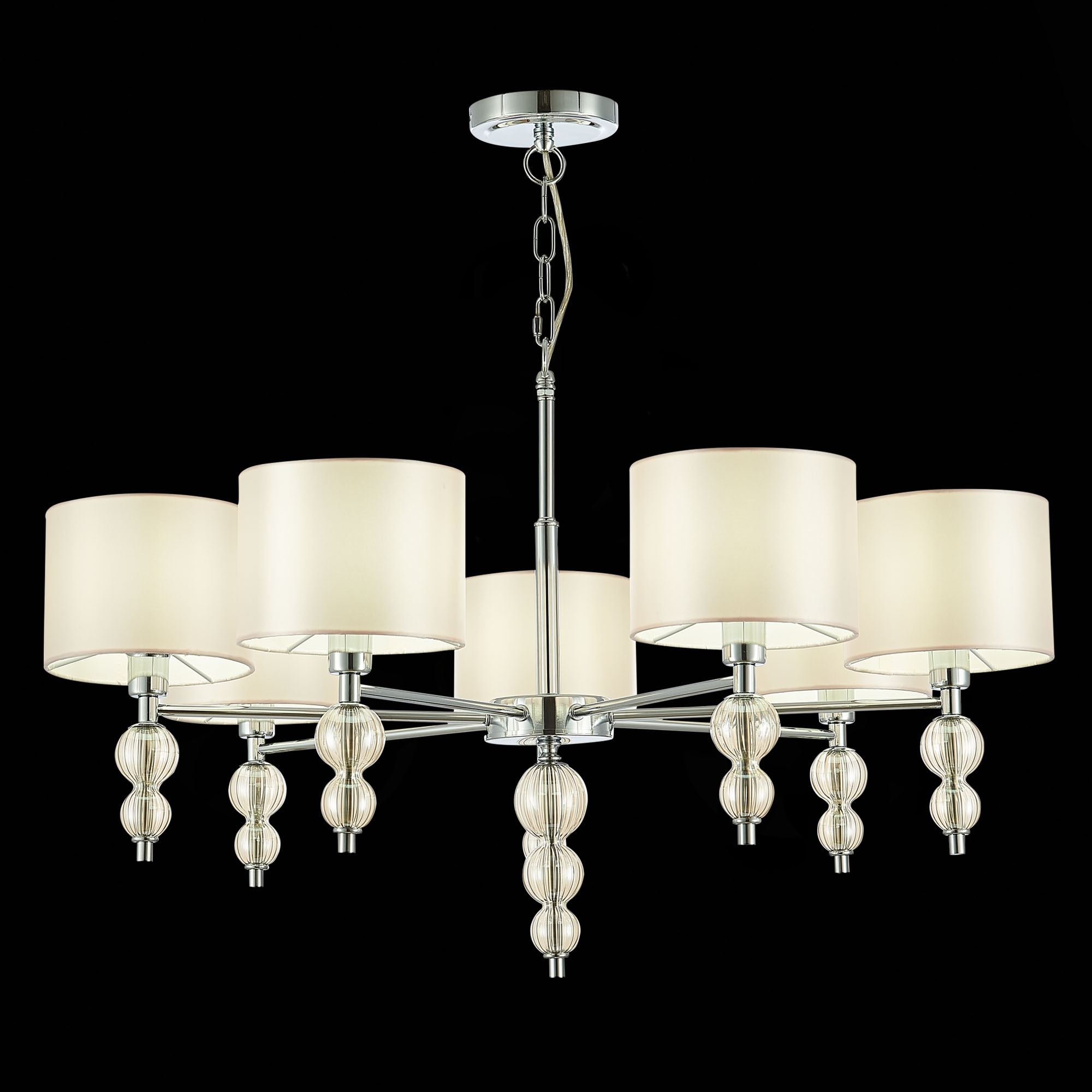 картинка SLE105703-07 Светильник подвесной Хром/Светло-бежевый E14 7*40W