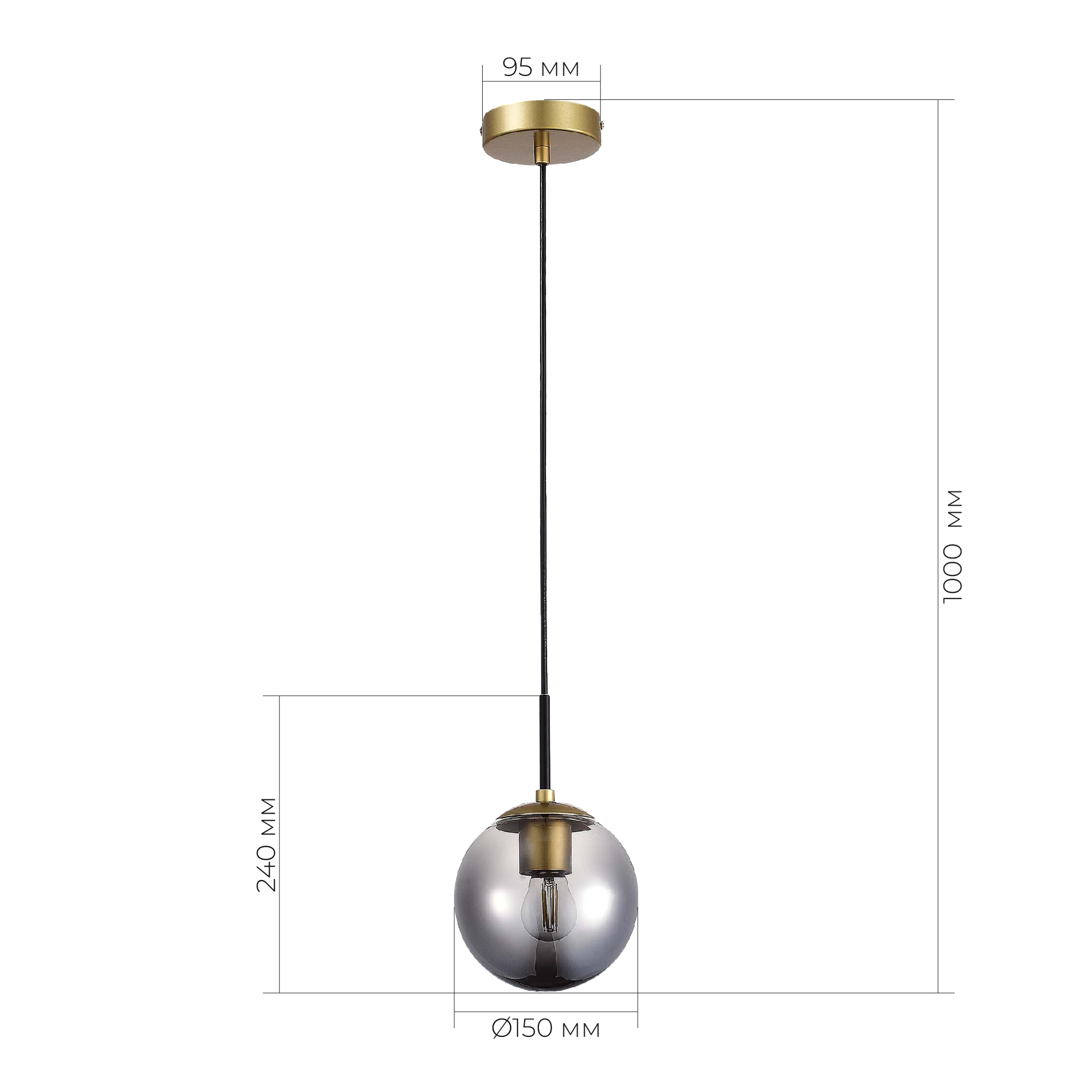 картинка SLE1097-303-01 Подвес Матовое золото/Дымчатый E27 1*60W
