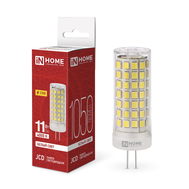 картинка Лампа светодиодная LED-JCD 11Вт 230В G4 4000К 1050Лм IN HOME
