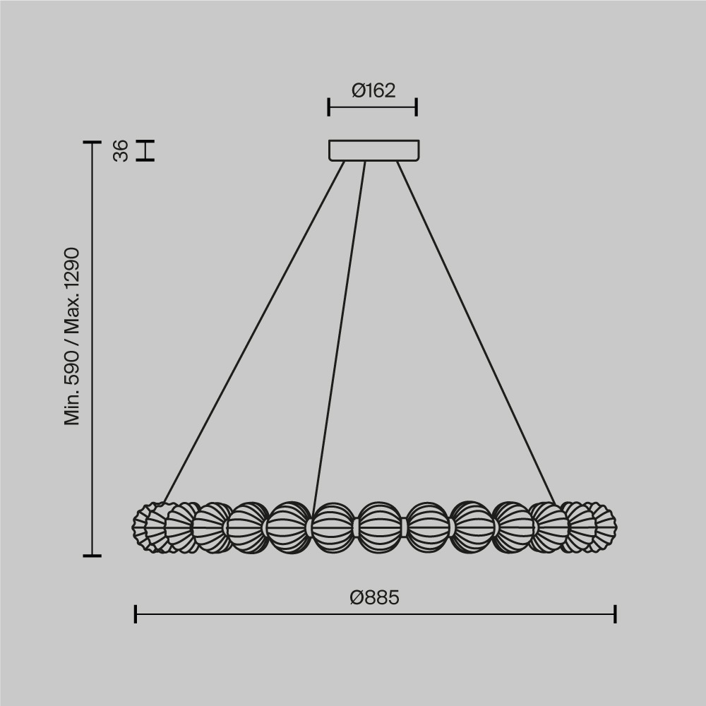 картинка Подвесной светильник Maytoni MOD555PL-L30CH4K