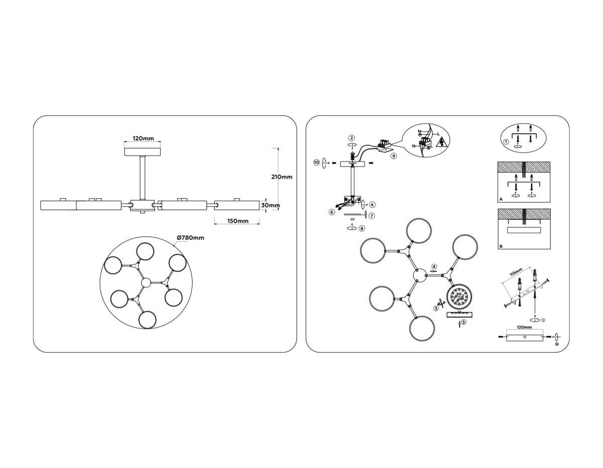 картинка Люстра светодиодная на штанге FL516333