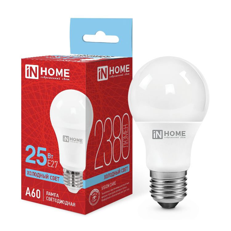 картинка Лампа светодиодная LED-A60-VC 25Вт 230В Е27 6500К 2380Лм IN HOME
