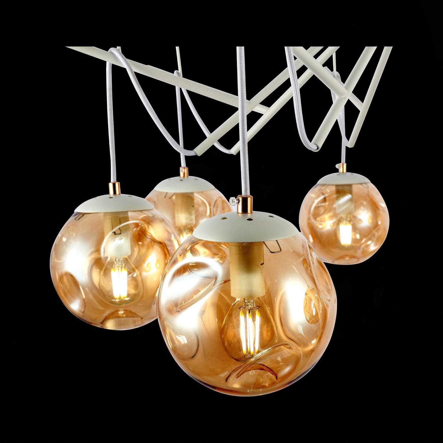 картинка SLE110202-08 Светильник потолочный Белый/Янтарный E14 8*40W