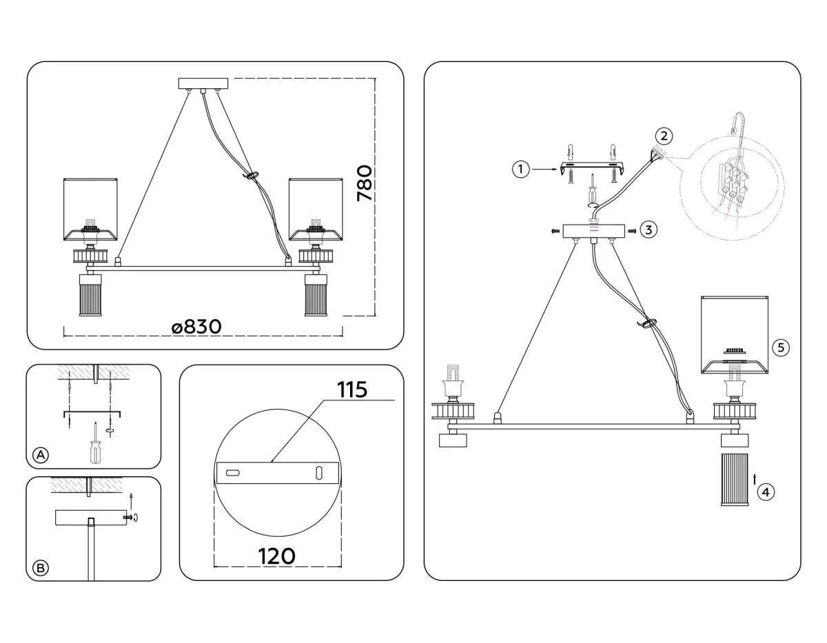 картинка Подвесная люстра с абажурами LH71293