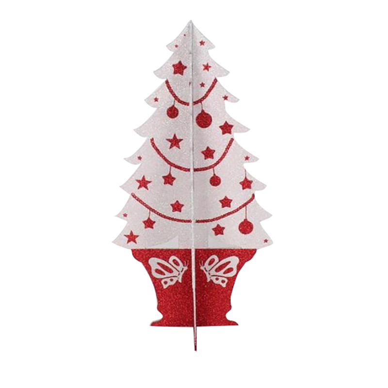 картинка Фигура Елочка складная 3D, 56*30 см, цвет красный/белый