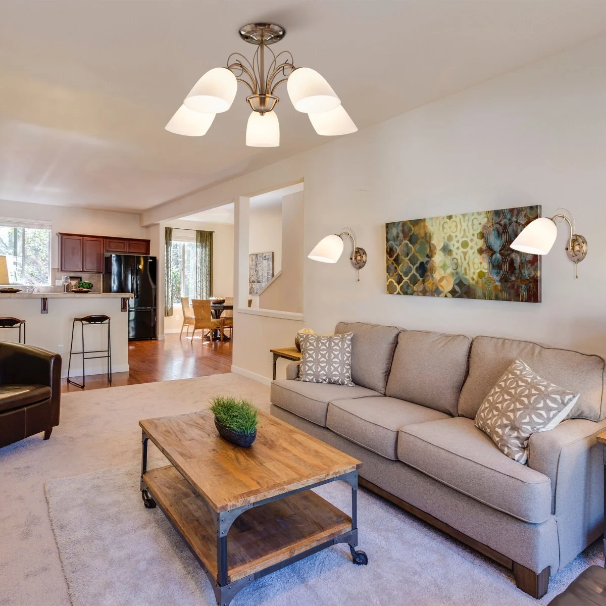 картинка Люстра потолочная с витыми элементами 30107/5 античная бронза