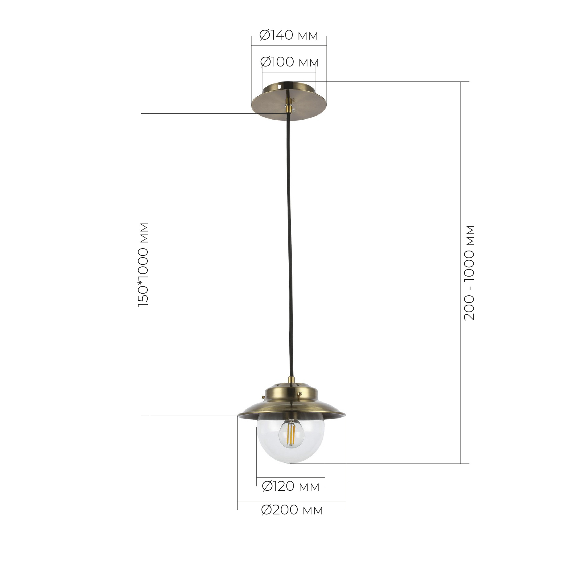 картинка SLE110103-01 Светильник подвесной Античная бронза/Прозрачный E14 1*40W