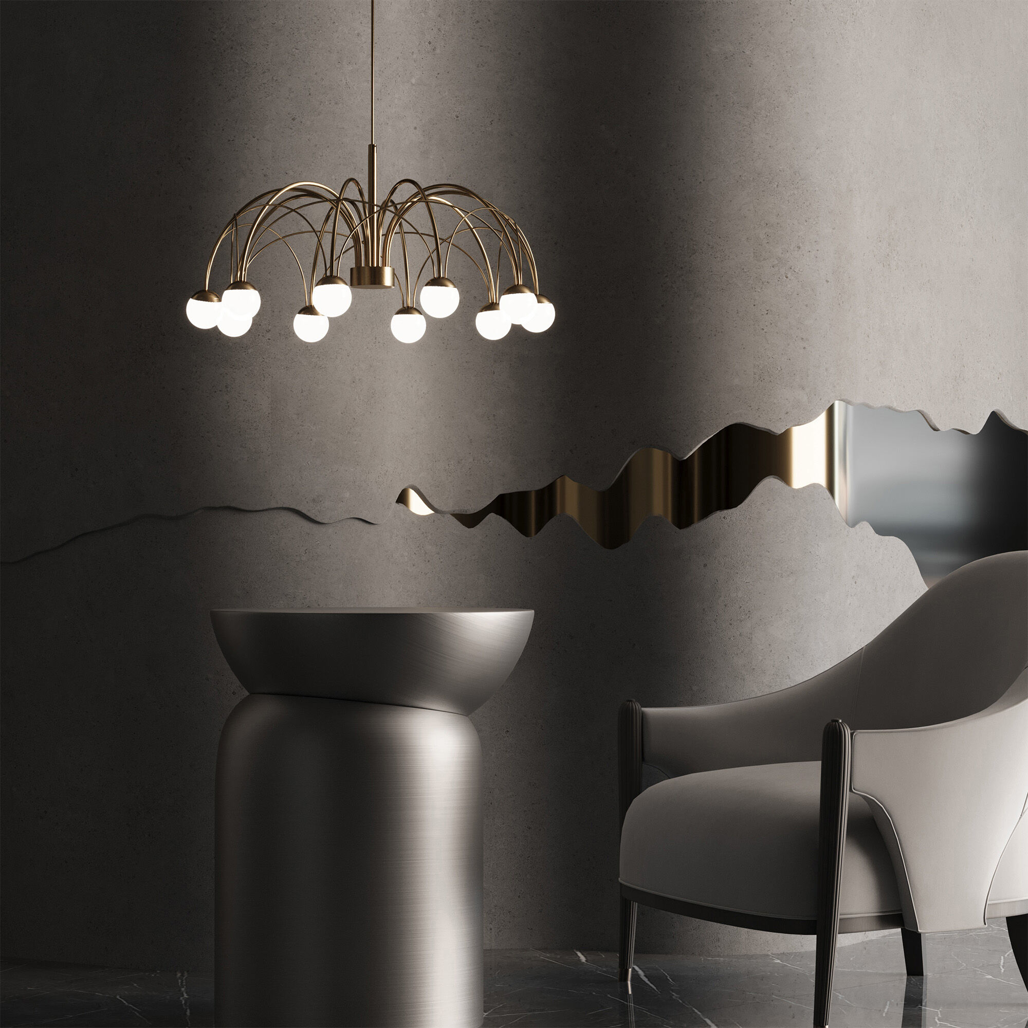 картинка Подвесной светодиодный светильник 90030/10 LED золото