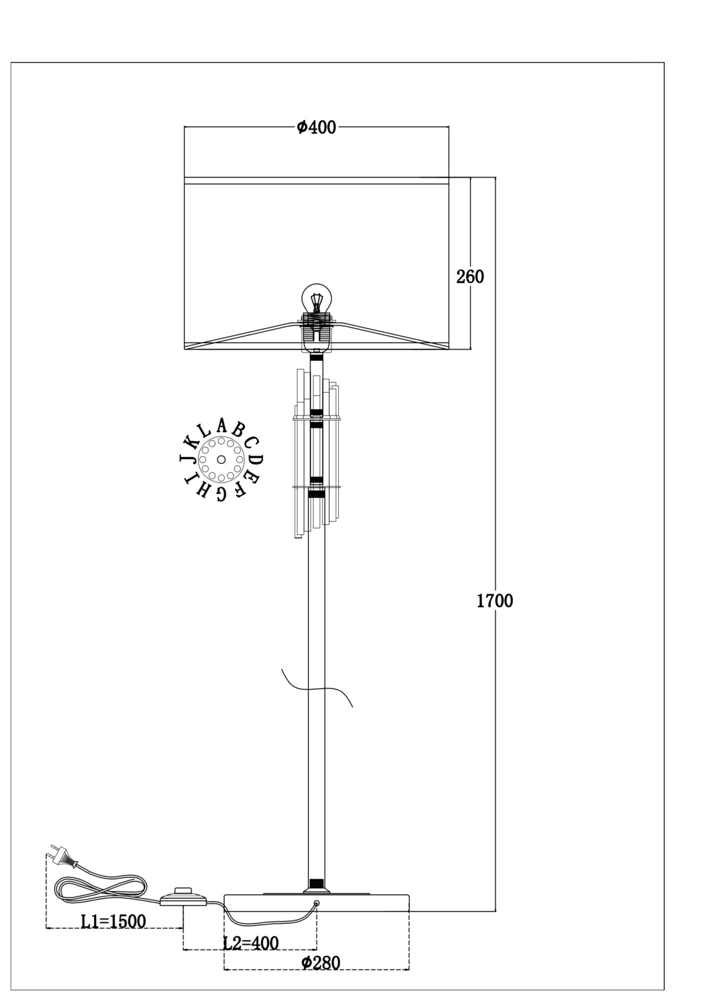 картинка Напольный светильник (торшер) Maytoni MOD088FL-01BS